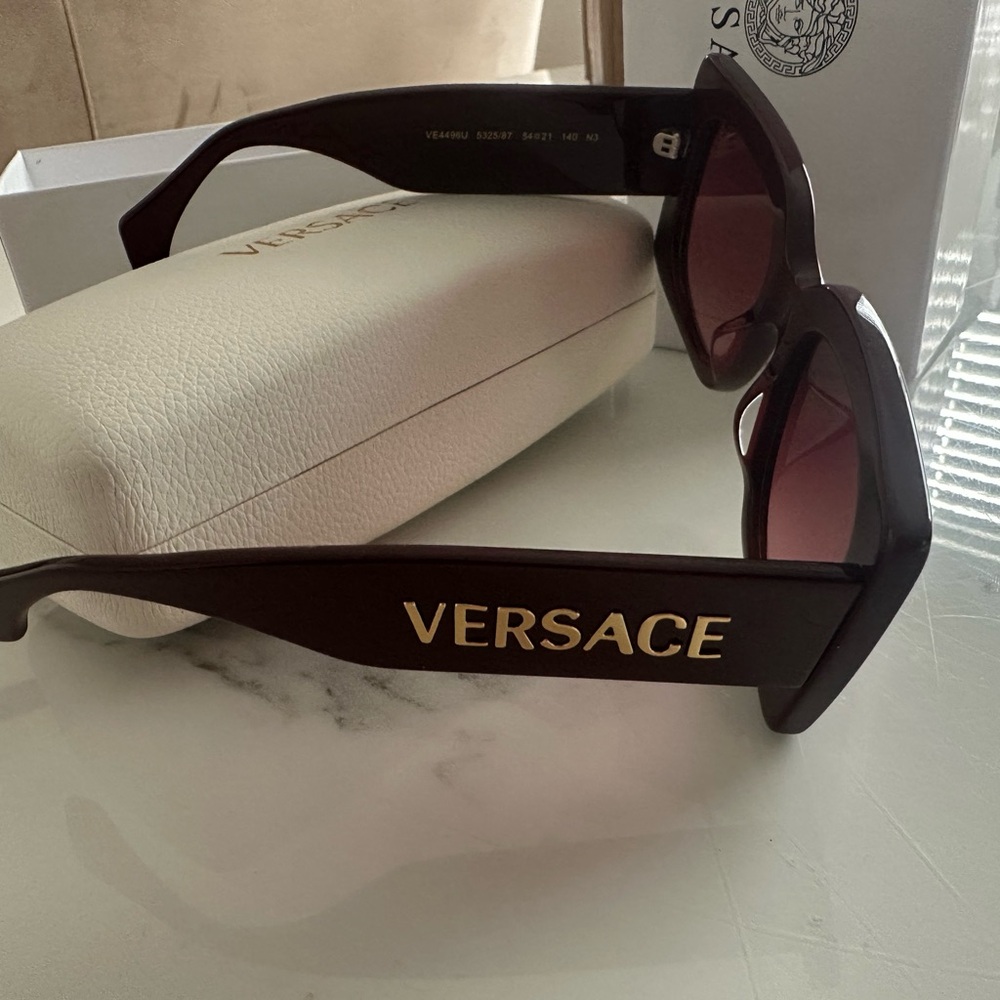Versace Women's Burgundy Rectangular Sunglasses N… - image 5